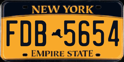 NY license plate FDB5654