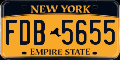 NY license plate FDB5655