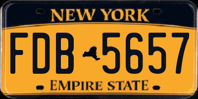 NY license plate FDB5657