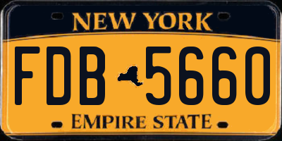 NY license plate FDB5660