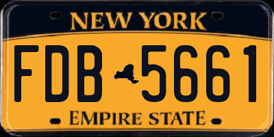 NY license plate FDB5661