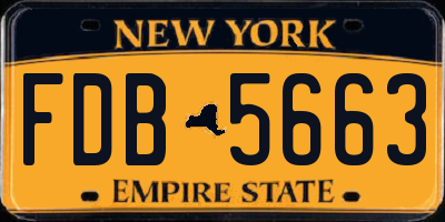 NY license plate FDB5663