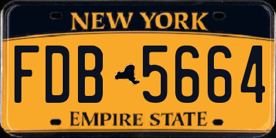 NY license plate FDB5664