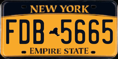 NY license plate FDB5665