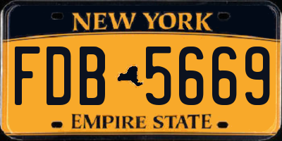 NY license plate FDB5669