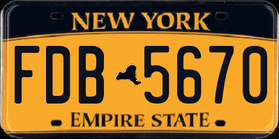 NY license plate FDB5670