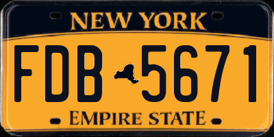 NY license plate FDB5671