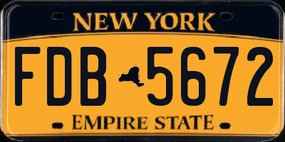 NY license plate FDB5672