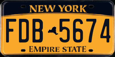 NY license plate FDB5674