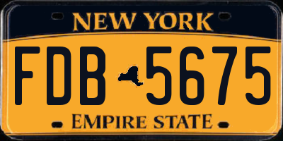 NY license plate FDB5675