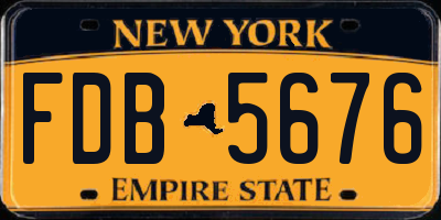 NY license plate FDB5676