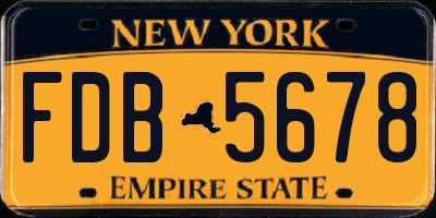 NY license plate FDB5678