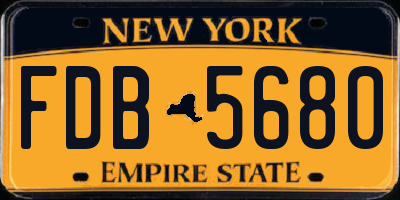NY license plate FDB5680