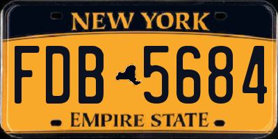 NY license plate FDB5684