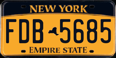 NY license plate FDB5685