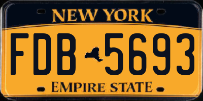 NY license plate FDB5693