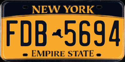 NY license plate FDB5694