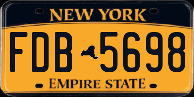 NY license plate FDB5698