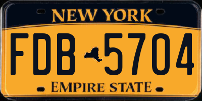 NY license plate FDB5704