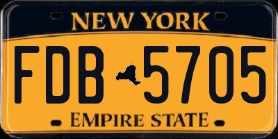 NY license plate FDB5705