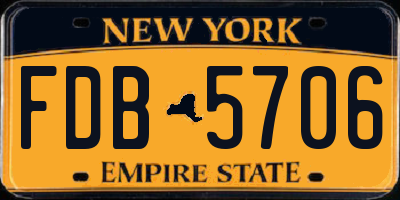 NY license plate FDB5706