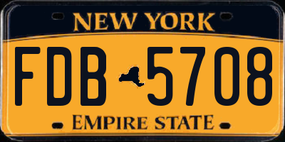 NY license plate FDB5708