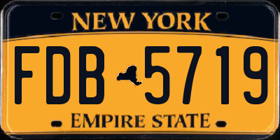 NY license plate FDB5719