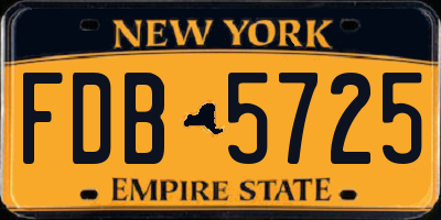 NY license plate FDB5725