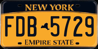NY license plate FDB5729