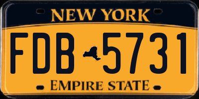 NY license plate FDB5731