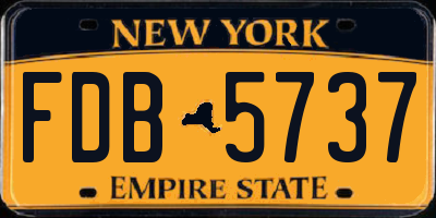 NY license plate FDB5737