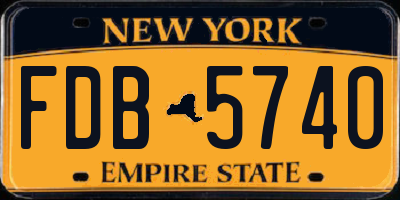 NY license plate FDB5740