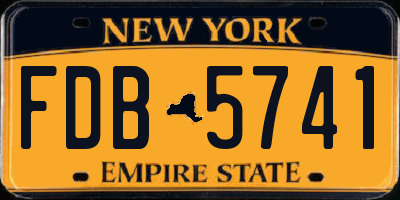 NY license plate FDB5741