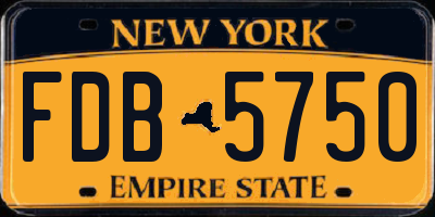 NY license plate FDB5750