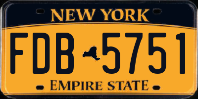 NY license plate FDB5751