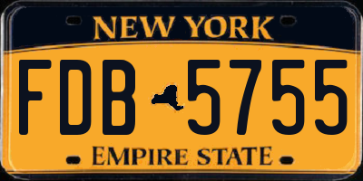 NY license plate FDB5755