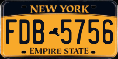 NY license plate FDB5756