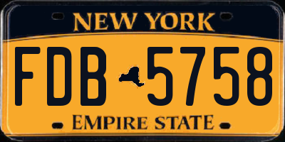 NY license plate FDB5758