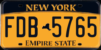 NY license plate FDB5765