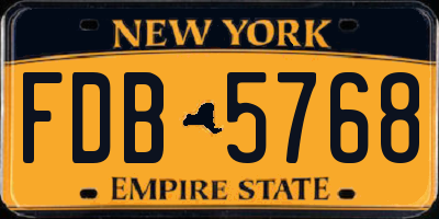 NY license plate FDB5768