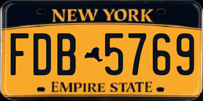 NY license plate FDB5769
