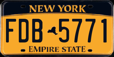 NY license plate FDB5771