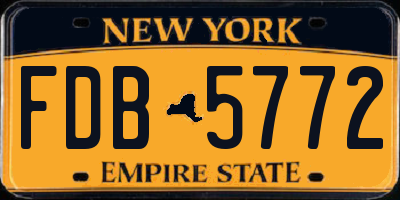 NY license plate FDB5772