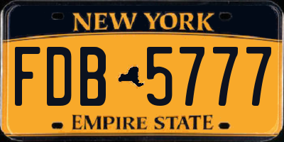 NY license plate FDB5777