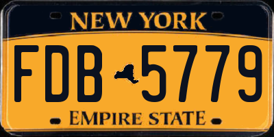 NY license plate FDB5779