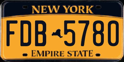 NY license plate FDB5780