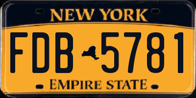 NY license plate FDB5781