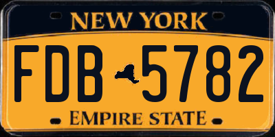 NY license plate FDB5782