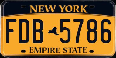 NY license plate FDB5786