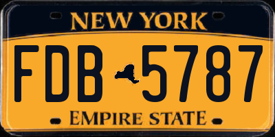 NY license plate FDB5787